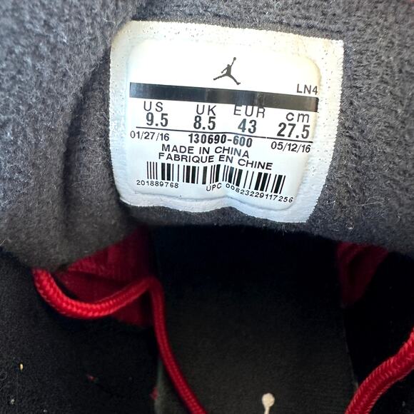 Jordan Retro 12 Gym Red 2016 US 9.5 130690-600 - Picture 11 of 13